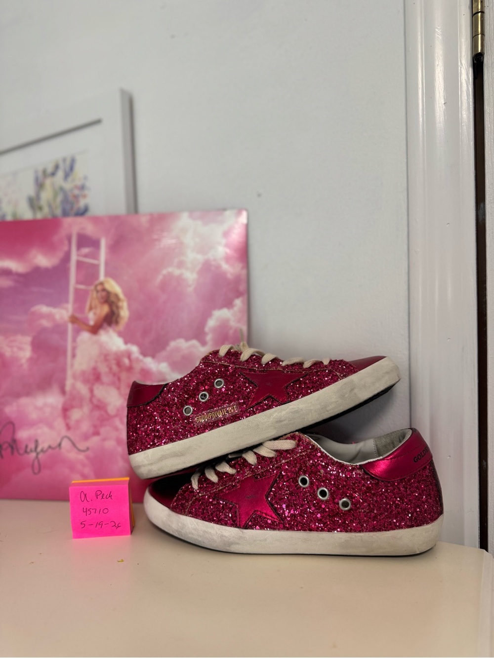 Women’s Glitter Low-Top Sneakers - Hot Pink - Picture 5 of 11
